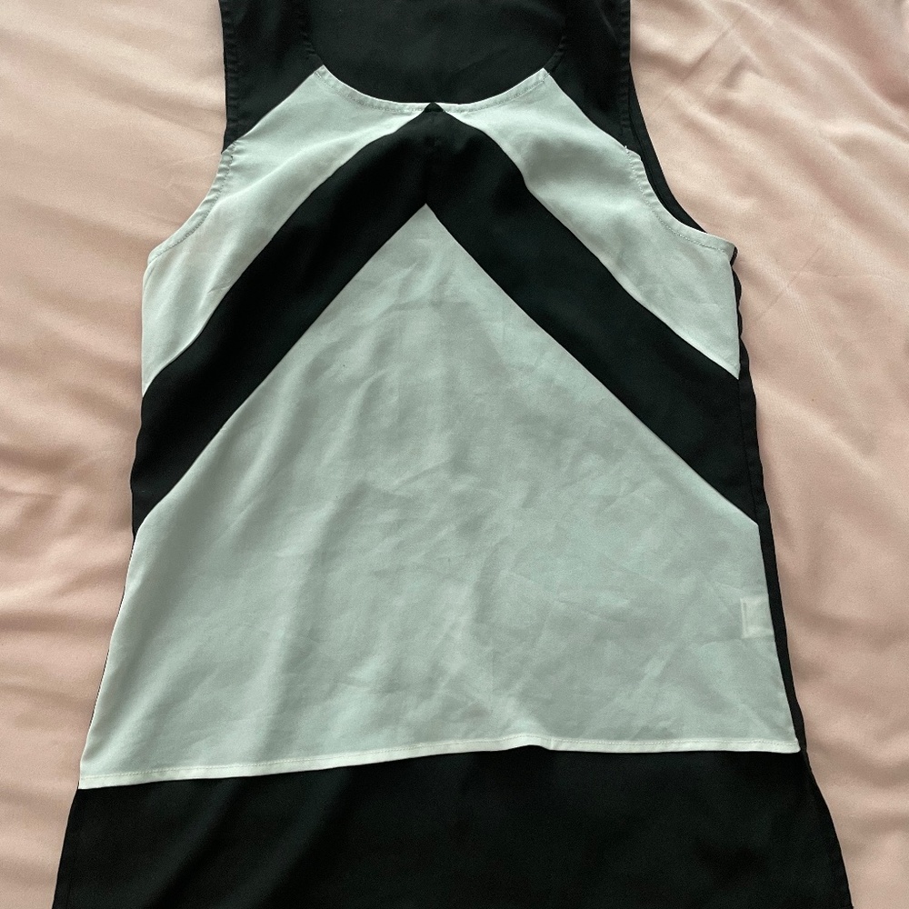 Black and white tank blouse